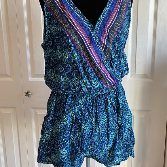 Colorful Blue Mossimo Supply Co. Romper - Picture 1 of 7